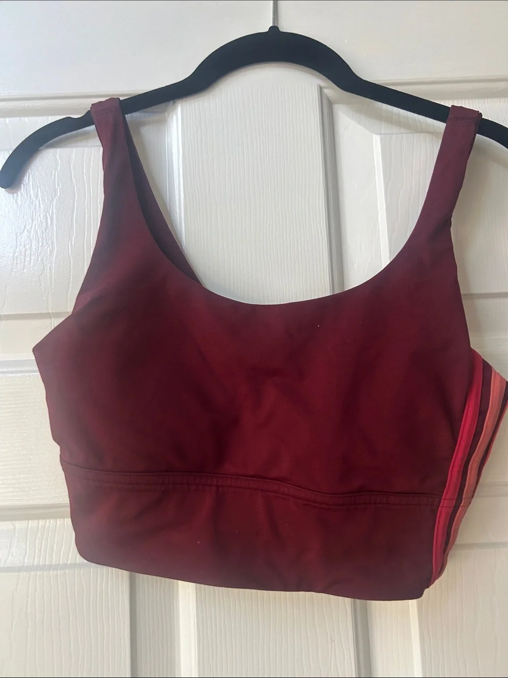 lululemon athletica Burgundy Sports Bra with Side Stripe Accent